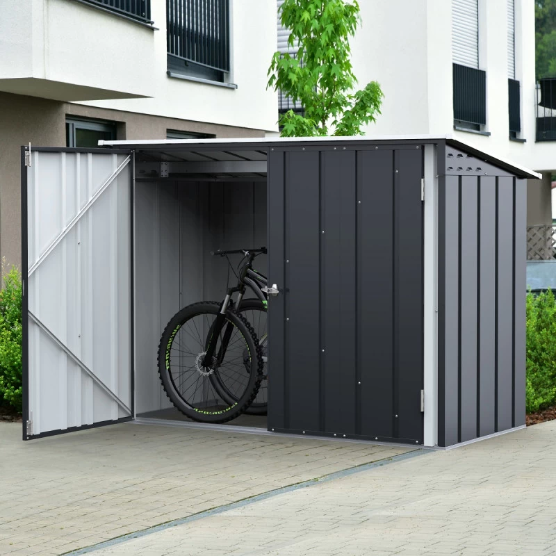 Abri à Vélos En Acier Anthracite Monopente 2,05m² + Kit D'ancrage - DURAMAX 3 Abri à Vélos En Acier Anthracite Monopente 2,05m² + Kit D'ancrage - DURAMAX