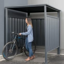 Abri à Vélos En Acier Thermolaqué Gris Anthracite 3,6m² Westmann -Abri De Jardin abri a velos en acier thermolaque gris anthracite 36m westmann 3