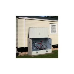 Abri à Vélos En Métal 1750L Crème 1,74m² + Kit D'ancrage TRIMETALS -Abri De Jardin abri a velos en metal 1750l creme 174m trimetals 2