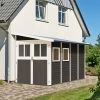 Abri De Jardin Adossé En Bois Vitrifié Gris 6,26m² Wandlitz 4 - Karibu -Abri De Jardin abri adosse en bois vitrifie gris 626m wandlitz 4 karibu