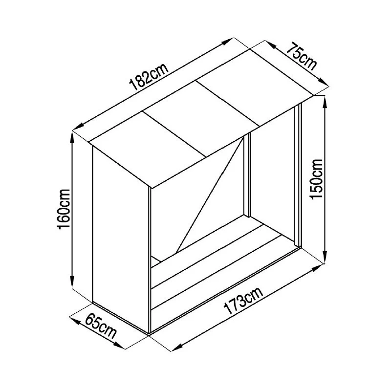 Abri Bûches En Métal 1,37m² Imitation Bois Vieilli 5 Abri Bûches En Métal 1,37m² Imitation Bois Vieilli – Image 3