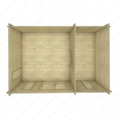 Abri Cloisonné Bois Massif 15m² MODERNE - Madriers 40mm Gardy Shelter -Abri De Jardin abri cloisonne bois massif 15m moderne madriers 40mm gardy shelter 2