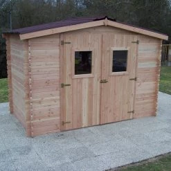 Abri De Jardin En Douglas DALIA 5,24m² Madriers 20mm + Couverture Onduline - HABRITA -Abri De Jardin abri dalia 524m en madriers douglas 20mm sans plancher habrita 1 4