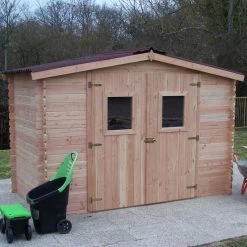 Abri De Jardin En Douglas DALIA 5,24m² Madriers 20mm + Couverture Onduline - HABRITA -Abri De Jardin abri dalia 524m en madriers douglas 20mm sans plancher habrita 1 5