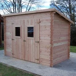 Abri Toit Monopente En Douglas DALMAT 5,62m² Madriers 20mm + Couverture Onduline - HABRITA -Abri De Jardin abri dalmat 562m en madriers douglas 20mm sans plancher habrita 2