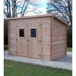 Abri Toit Monopente En Douglas DALMAT 5,62m² Madriers 20mm + Couverture Onduline - HABRITA -Abri De Jardin abri dalmat 562m en madriers douglas 20mm sans plancher habrita 4