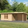 Abri De Jardin 11,49m² En Bois Massif 40mm Trittau 5 Avec Appentis 330cm Et Paroi Arrière – Karibu -Abri De Jardin abri de jardin 1149m en bois massif 40mm trittau 5 avec appentis 330cm et paroi arriere woodfeeling