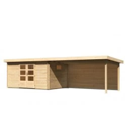 Abri De Jardin 11,49m² En Bois Massif 40mm Trittau 5 Avec Appentis 440cm Et Paroi Arrière – Karibu -Abri De Jardin abri de jardin 1149m en bois massif 40mm trittau 5 avec appentis 440cm et paroi arriere woodfeeling 2