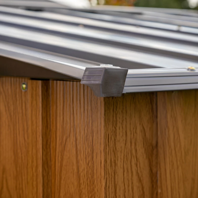 Abri De Jardin 2,93m² Toit Double Pente En Acier Galvanisé Aspect Bois Spacemaker 7 Abri De Jardin 2,93m² Toit Double Pente En Acier Galvanisé Aspect Bois Spacemaker – Image 5