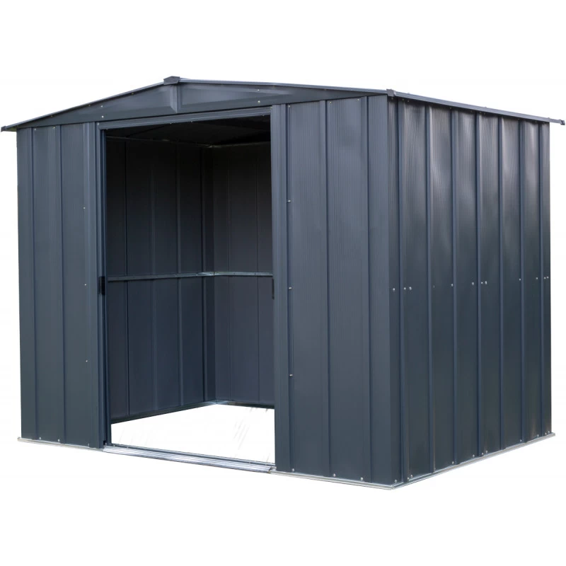 Abri De Jardin 3,65m² Toit Double Pente En Acier Galvanisé Anthracite Spacemaker 4 Abri De Jardin 3,65m² Toit Double Pente En Acier Galvanisé Anthracite Spacemaker – Image 2