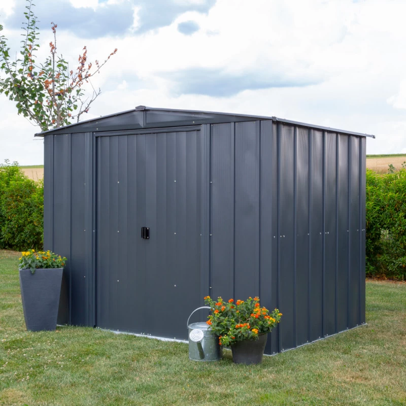 Abri De Jardin 4,58m² Toit Double Pente En Acier Galvanisé Anthracite Spacemaker 3 Abri De Jardin 4,58m² Toit Double Pente En Acier Galvanisé Anthracite Spacemaker
