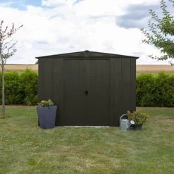 Abri De Jardin 4,58m² Toit Double Pente En Acier Galvanisé Noir Onyx Spacemaker -Abri De Jardin abri de jardin 458m toit double pente en acier galvanise noir onyx spacemaker 3