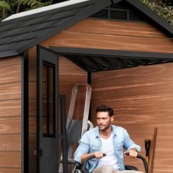 Abri De Jardin 5,12m² En Résine Imitation Bois Newton 757 - KETER -Abri De Jardin abri de jardin 512m en resine imitation bois newton 757 keter 2