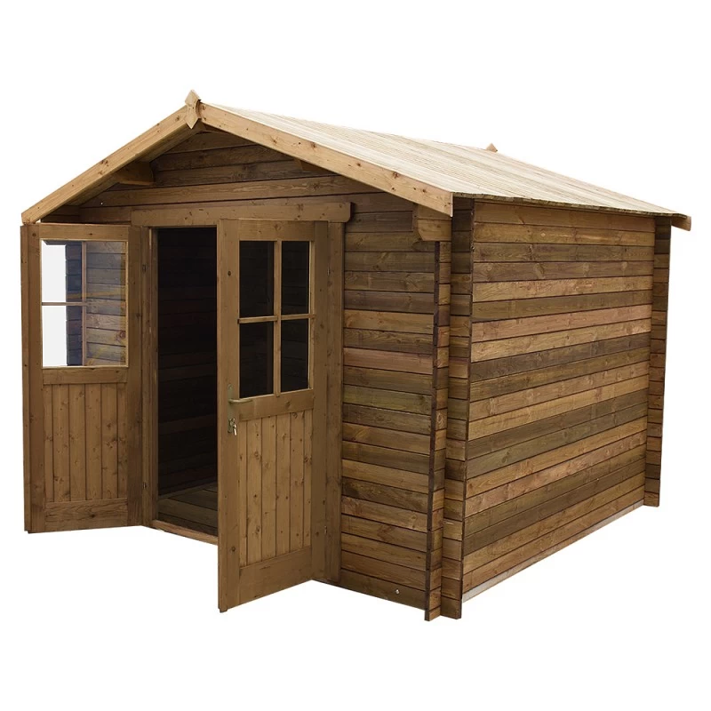 Abri De Jardin 9m² PLUS En Bois 40mm Traité Teinté Marron Gardy Shelter 7 Abri De Jardin 9m² PLUS En Bois 40mm Traité Teinté Marron Gardy Shelter – Image 5