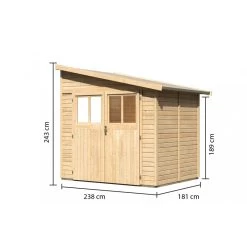 Abri De Jardin Adossé En Bois Certifié 4,18m² Bomlitz 2 - Karibu -Abri De Jardin abri de jardin adosse en bois certifie 418m bomlitz 2 karibu 2