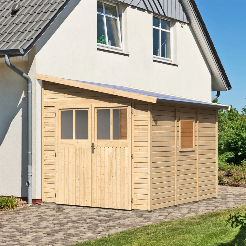 Abri De Jardin Adossé En Bois Certifié 6,23m² Bomlitz 3 - Karibu 4 Abri De Jardin Adossé En Bois Certifié 6,23m² Bomlitz 3 - Karibu – Image 2