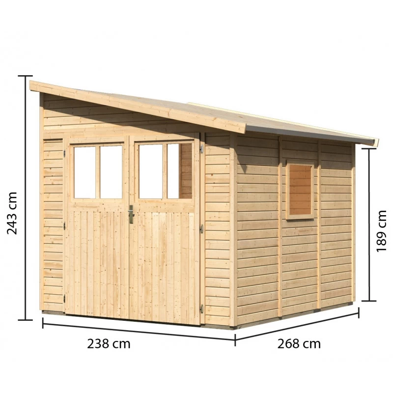 Abri De Jardin Adossé En Bois Certifié 6,23m² Bomlitz 3 - Karibu 5 Abri De Jardin Adossé En Bois Certifié 6,23m² Bomlitz 3 - Karibu – Image 3