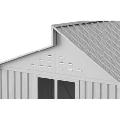 Abri De Jardin En Aluminium Gris Avec Puits De Lumière 5,33m² + Kit Fondation - DURAMAX -Abri De Jardin abri de jardin en aluminium gris avec puits de lumiere 533m kit fondation duramax 4