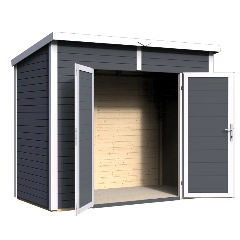 Abri De Jardin En Bois Anthracite 3,49m² Skur 2 + Plancher – Baltic 6 Abri De Jardin En Bois Anthracite 3,49m² Skur 2 + Plancher – Baltic – Image 4