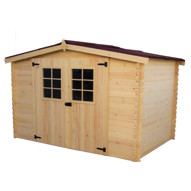 Abri De Jardin En Bois Brut 5,83m² Madriers 20mm - Habrita 3 Abri De Jardin En Bois Brut 5,83m² Madriers 20mm - Habrita