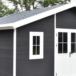Abri De Jardin En Bois Composite 28mm Anthracite 14,75m² PREMIUM - Woodlife Garden -Abri De Jardin abri de jardin en bois composite 28mm anthracite 1475m premium woodlife garden 2