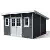 Abri De Jardin En Bois Composite 28mm Anthracite 14,90m² PREMIUM Toit Plat - Woodlife Garden -Abri De Jardin abri de jardin en bois composite 28mm anthracite 1490m premium toit plat woodlife garden