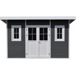 Abri De Jardin En Bois Composite 28mm Anthracite 14,90m² PREMIUM Toit Plat - Woodlife Garden -Abri De Jardin abri de jardin en bois composite 28mm anthracite 1490m premium toit plat woodlife garden 2