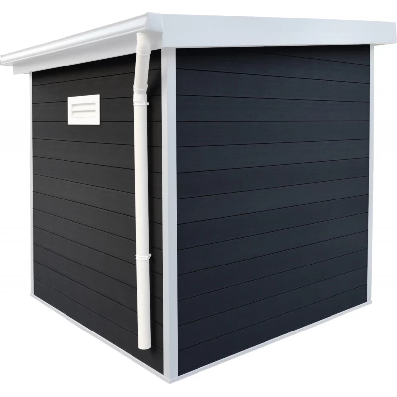 Abri De Jardin En Bois Composite 28mm Anthracite 4,41m² PREMIUM Toit Plat - Woodlife Garden 5 Abri De Jardin En Bois Composite 28mm Anthracite 4,41m² PREMIUM Toit Plat - Woodlife Garden – Image 3