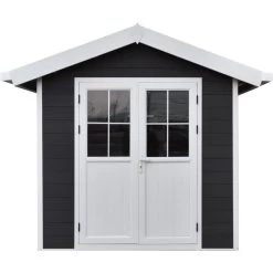 Abri De Jardin En Bois Composite 28mm Anthracite 4,77m² PREMIUM - Woodlife Garden -Abri De Jardin abri de jardin en bois composite 28mm anthracite 477m premium woodlife garden 2