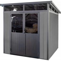 Abri De Jardin En Bois Composite 28mm Anthracite 5,28m² WINSTON Skylight - Woodlife Garden -Abri De Jardin abri de jardin en bois composite 28mm anthracite 528m winston skylight woodlife garden 5