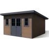 Abri De Jardin En Bois Composite 28mm Aspect Bois 14,90m² PREMIUM Toit Plat - Woodlife Garden -Abri De Jardin abri de jardin en bois composite 28mm aspect bois 1490m premium toit plat woodlife garden