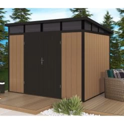 Abri De Jardin En Bois Composite 28mm Aspect Bois 6,69m² GORDON Skylight - Woodlife Garden -Abri De Jardin abri de jardin en bois composite 28mm aspect bois 669m gordon skylight woodlife garden 1