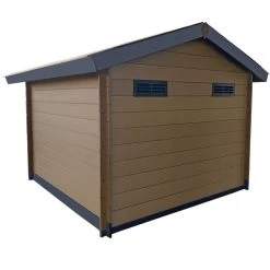 Abri De Jardin En Bois Composite 28mm Aspect Bois Vieilli 9m² Double Porte Alu Et Double Vitrage - Woodlife Garden -Abri De Jardin abri de jardin en bois composite 28mm aspect bois vieilli 9m double porte alu et double vitrage woodlife 2