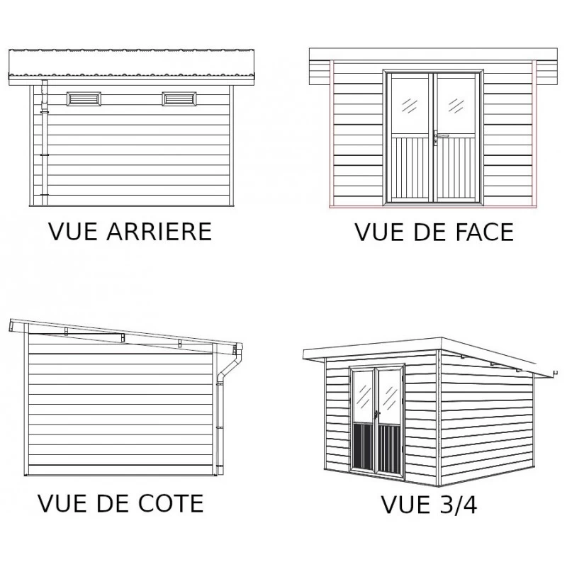 Abri De Jardin En Bois Composite 28mm Aspect Bois Vieilli 9m² PREMIUM Toit Plat - Woodlife Garden 6 Abri De Jardin En Bois Composite 28mm Aspect Bois Vieilli 9m² PREMIUM Toit Plat - Woodlife Garden – Image 4