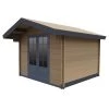 Abri De Jardin En Bois Composite 28mm Bois Vieilli 14,44m² Double Porte Alu Et Double Vitrage - WoodLife Garden -Abri De Jardin abri de jardin en bois composite 28mm bois vieilli 1444m double porte alu et double vitrage woodlife