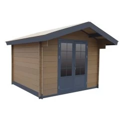 Abri De Jardin En Bois Composite 28mm Bois Vieilli 14,44m² Double Porte Alu Et Double Vitrage - WoodLife Garden -Abri De Jardin abri de jardin en bois composite 28mm bois vieilli 1444m double porte alu et double vitrage woodlife 2
