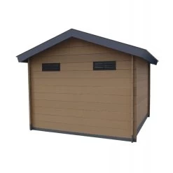 Abri De Jardin En Bois Composite 28mm Bois Vieilli 14,44m² Double Porte Alu Et Double Vitrage - WoodLife Garden -Abri De Jardin abri de jardin en bois composite 28mm bois vieilli 1444m double porte alu et double vitrage woodlife 3