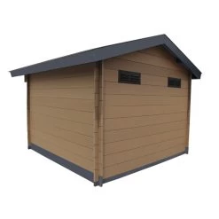 Abri De Jardin En Bois Composite 28mm Bois Vieilli 14,44m² Double Porte Alu Et Double Vitrage - WoodLife Garden -Abri De Jardin abri de jardin en bois composite 28mm bois vieilli 1444m double porte alu et double vitrage woodlife 4