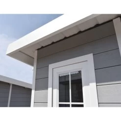 Abri De Jardin En Bois Composite 28mm Gris Clair 12m² PREMIUM Toit Plat - Woodlife Garden -Abri De Jardin abri de jardin en bois composite 28mm gris clair 12m premium toit plat woodlife garden 4