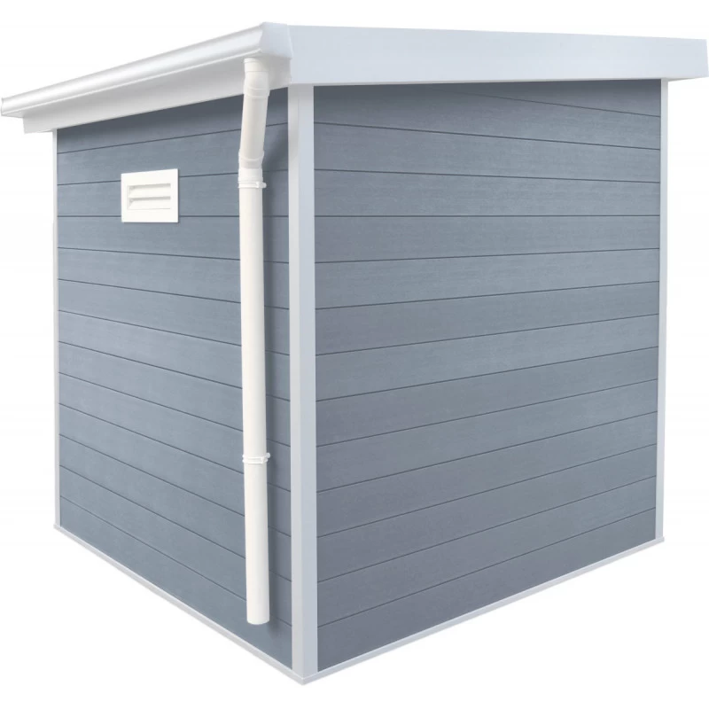 Abri De Jardin En Bois Composite 28mm Gris Clair 4,41m² PREMIUM Toit Plat - Woodlife Garden 5 Abri De Jardin En Bois Composite 28mm Gris Clair 4,41m² PREMIUM Toit Plat - Woodlife Garden – Image 3