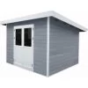 Abri De Jardin En Bois Composite 28mm Gris Clair 9m² PREMIUM Toit Plat - Woodlife Garden -Abri De Jardin abri de jardin en bois composite 28mm gris clair 9m premium toit plat woodlife garden