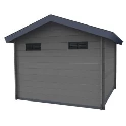 Abri De Jardin En Bois Composite 28mm Gris Foncé 14,44m² Double Porte Alu Et Double Vitrage - WoodLife Garden -Abri De Jardin abri de jardin en bois composite 28mm gris fonce 1444m double porte alu et double vitrage woodlife 2