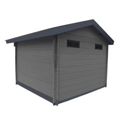 Abri De Jardin En Bois Composite 28mm Gris Foncé 14,44m² Double Porte Alu Et Double Vitrage - WoodLife Garden -Abri De Jardin abri de jardin en bois composite 28mm gris fonce 1444m double porte alu et double vitrage woodlife 3