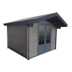 Abri De Jardin En Bois Composite 28mm Gris Foncé 9m² Double Porte Alu Et Double Vitrage - Woodlife Garden -Abri De Jardin abri de jardin en bois composite 28mm gris fonce 9m double porte alu et double vitrage woodlife 2
