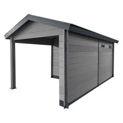Abri De Jardin En Bois Composite Gris Foncé 9m² + 9m² Terrasse - Woodlife Garden -Abri De Jardin abri de jardin en bois composite gris fonce 9m 9m terrasse woodlife 4