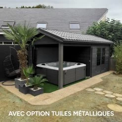 Abri De Jardin En Bois Composite Gris Foncé 9m² + 9m² Terrasse - Woodlife Garden -Abri De Jardin abri de jardin en bois composite gris fonce 9m 9m terrasse woodlife 5