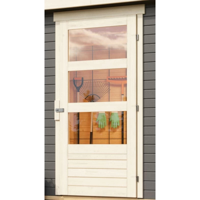 Abri De Jardin En Bois Gris Terre 5,25m² Avec Appentis De 2,40 M Freiburg 3 - Karibu 8 Abri De Jardin En Bois Gris Terre 5,25m² Avec Appentis De 2,40 M Freiburg 3 - Karibu – Image 6