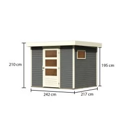 Abri De Jardin En Bois Gris Terre 5,25m² Freiburg 3 - Karibu -Abri De Jardin abri de jardin en bois gris terre 525m freiburg 3 karibu 2