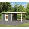 Abri De Jardin En Bois Gris Terre 9,24m² Freiburg 6 Avec Appentis De 2,80 M - Karibu 2 Abri De Jardin En Bois Gris Terre 9,24m² Freiburg 6 Avec Appentis De 2,80 M - Karibu -Abri De Jardin abri de jardin en bois gris terre 924m freiburg 6 avec appentis de 280 m karibu