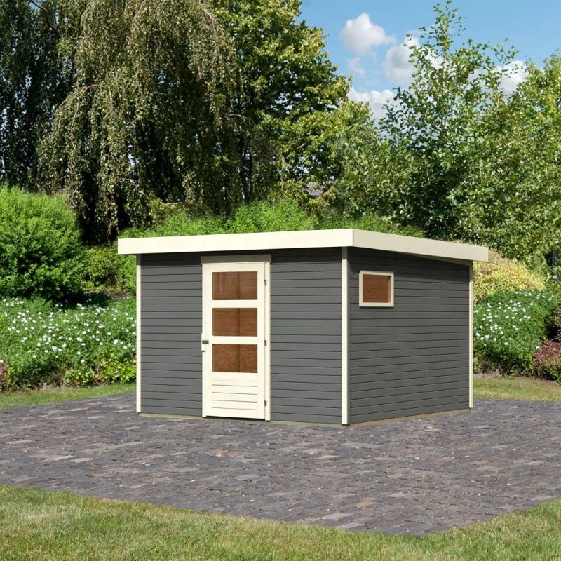 Abri De Jardin En Bois Gris Terre 9,24m² Freiburg 6 - Karibu 4 Abri De Jardin En Bois Gris Terre 9,24m² Freiburg 6 - Karibu – Image 2